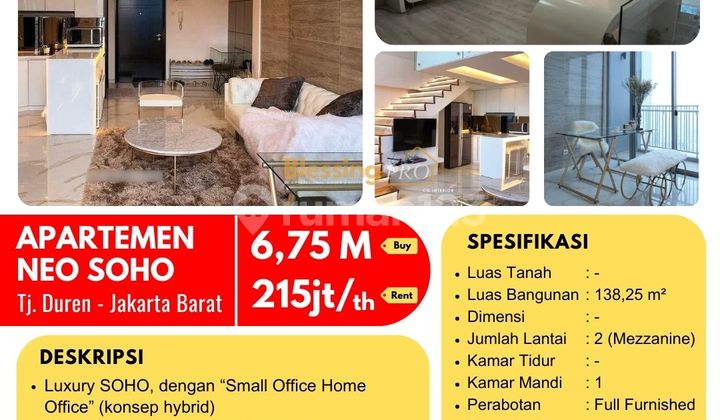 Disewakan Cepat Apart Neo SOHO "Small Office, Home Office", Tanjung Duren, Jakarta Barat Disewakan Cepat Apart Neo SOHO "Small Office, Home Office", Tanjung Duren, Jakarta Barat