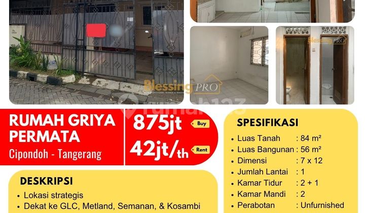 Disewakan Rumah Griya Permata, Cipondoh, Tangerang Disewakan Rumah Griya Permata, Cipondoh, Tangerang