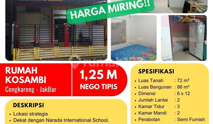 Dijual Cepat Muraaaahh Rumah Kosambi Baru, Jakarta Barat