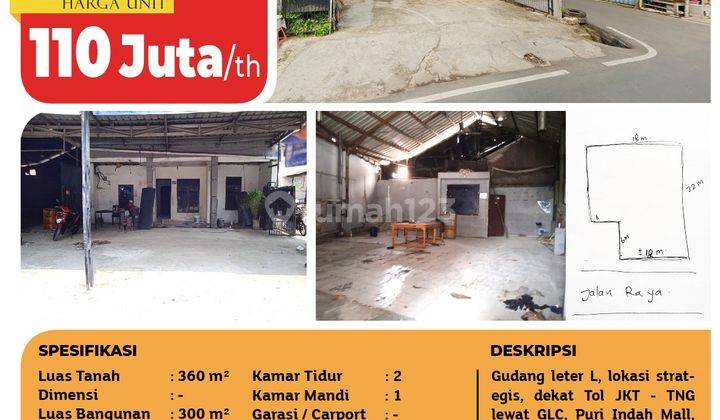 Disewakan Cepat Gudang Kresek Raya, Boulevard, Jakarta Barat 1