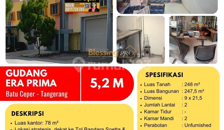 Dijual Cepat Gudang Era Prima, Batu Ceper, Tangerang