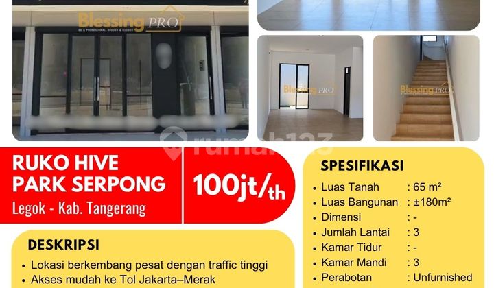 For Lease: Fast Lease Ruko Hive Park Serpong, New Condition, Tangerang For Lease: Fast Lease Ruko Hive Park Serpong, New Condition, Tangerang