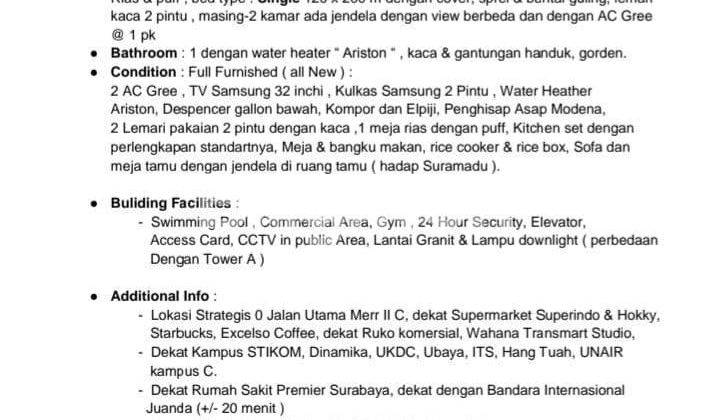 BALE HINGGIL 2BR FULL FURNISHED 2