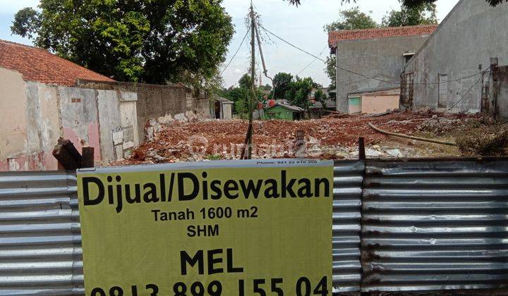 Tanah 1600 m2 Nempel Jalan Raya Sawangan Dekat Gerbang Tol Desari 1