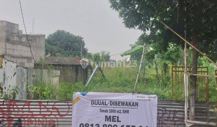 Tanah 1600 m2 Nempel Jalan Raya Sawangan Dekat Gerbang Tol Desari 1