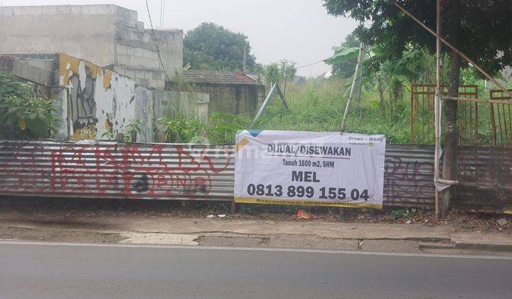 Tanah 1600 m2 Nempel Jalan Raya Sawangan Dekat Gerbang Tol Desari 2