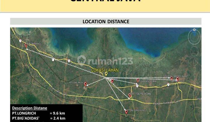 Tanah di Jl. Raya Pantura Losari Jawa tengah 50 ha 1