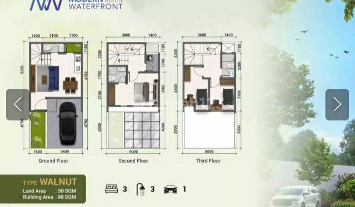 Rumah murah 3lantai di Moderland tangerang kota 2