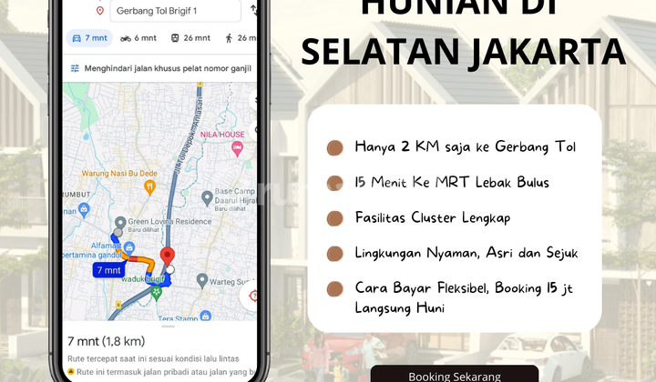 DIJUAL MURAH RUMAH DI SELATAN JAKARTA HANYA 10 MENIT KE MRT DP 0%
