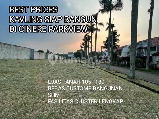 READY TO DEVELOP LOTS IN CINERE PARKVIEW FLOOD-FREE ONLY 1KM TO DESARI TOLL GATE