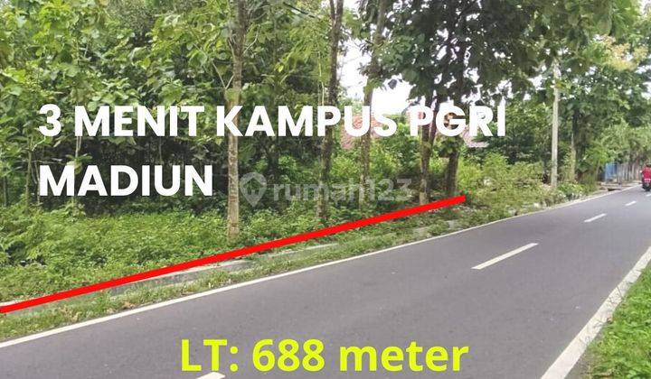 Tanah di Jl. Slamet Riyadi, Madiun SHM 688 M², Utara Univ Pgri 1
