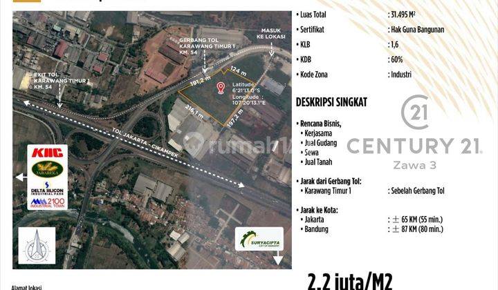 Dijual Cepat Tanah Kavling Industri Karawang Timur 4