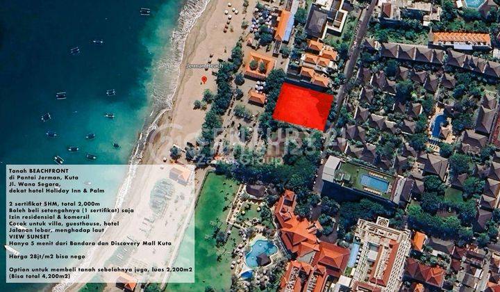 Dijual Tanah Beachfront Komersil Hadap Laut Di Kuta Bali 1