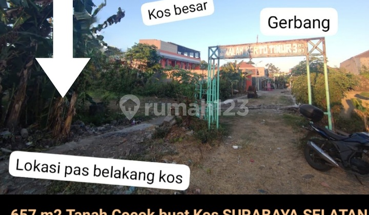 Murah Rp.6 Jt /M2 Dijual 657 M2 Tanah Siwalankerto Timur Dekat Uk Petra - SHM - Cocok Buat Kos- Kostan, Ruko Dll