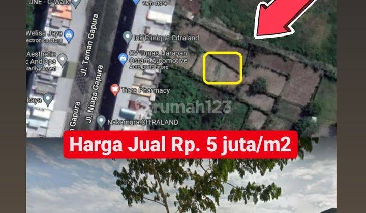 Tanah Kavling blkg Ruko Niaga Gapura Citraland Surabaya - SHM 1