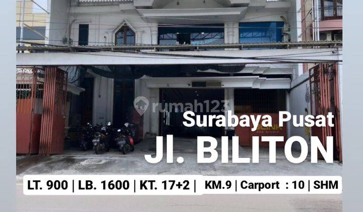 Dijual Rumah Jl. Biliton - Gubeng - Surabaya Pusat - Parkir 10 Mobil Cocok Buat Segala Usaha 1