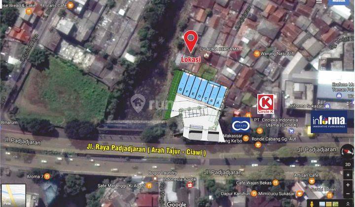 KAVLING TANAH KOMERSIAL 1049 m2, SUDAH ADA IMB, LOKASI BAGUS SEKALI, SANGAT STRATEGIS, COCOK UTK SEMUA USAHA & SHOWROOM, HARGA MIRING, MURAH DI BAWAH PASARAN DI JALAN RAYA PADJAJARAN BOGOR. 4