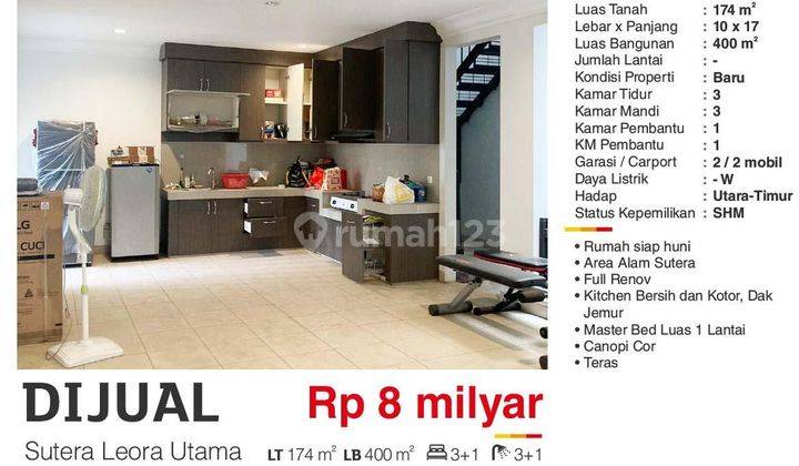 Dijual Rumah Mewah 3 Lantai SHM Full Renov di Leora Alam Sutera 2