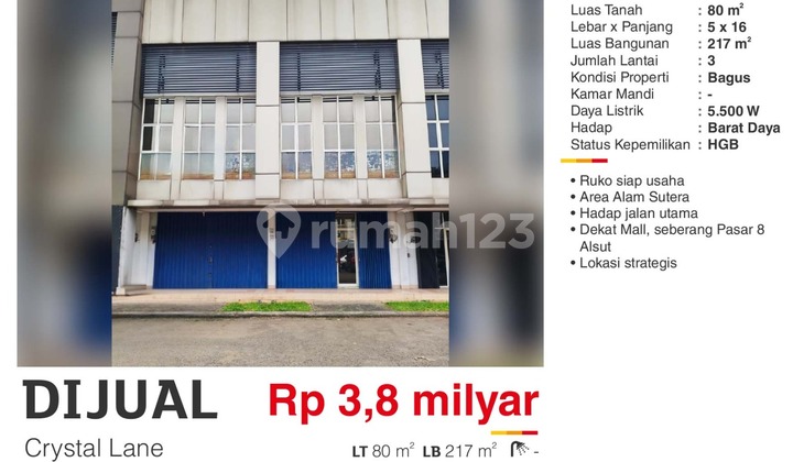 Dijual Ruko Strategis Hadap Jalan Utama Sebrang Pasar Alam Sutera Dijual Ruko Strategis Hadap Jalan Utama Sebrang Pasar Alam Sutera