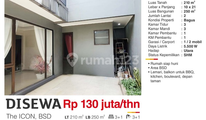 For Rent 2-Story Semi-Furnished House Near Cluster Icon BSD Park For Rent 2-Story Semi-Furnished House Near Cluster Icon BSD Park
