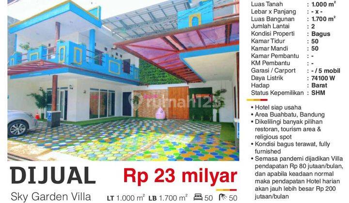 Dijual Cepat Hotel 2 Lantai Kondisi Bagus Di Buah Batu Bandung Dengan Roi Dan Harga Sangat MenariK