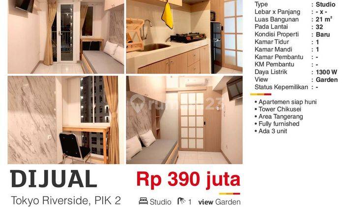 Dijual Apartemen Studio Ff Gaya Jepang Harga Terjangkau di Pik2