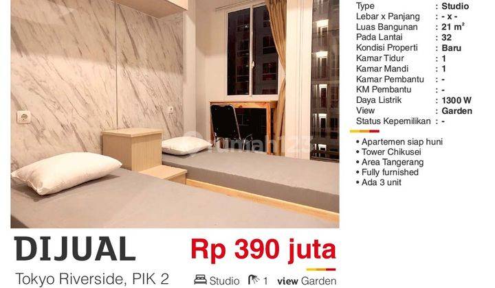 Dijual Apartemen Studio Ff Gaya Jepang Harga Terjangkau di Pik2 2