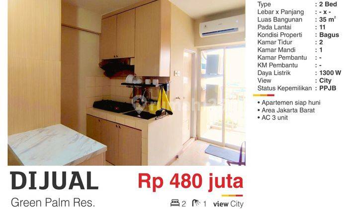 Dijual Apartment 2br Ff Bagus Harga Terjangkau di Jakarta Barat 1