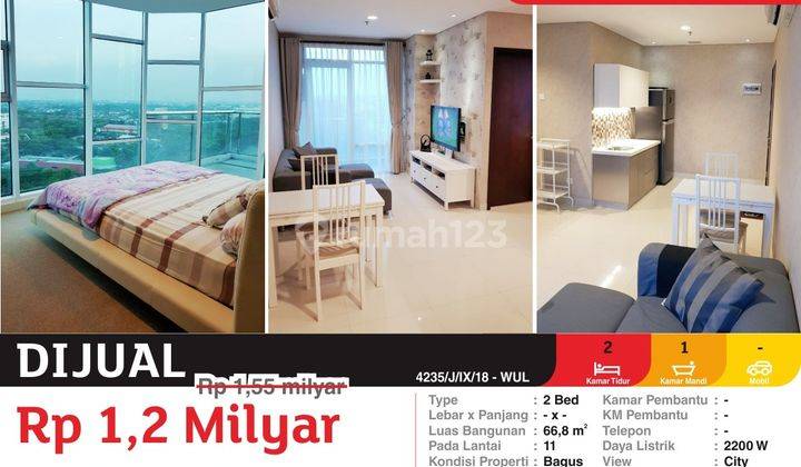 Dijual Apartemen 2 BR Furnished Harga Murah Dekat Living World  1