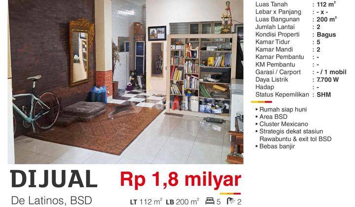 Dijual Rumah 2 Lantai Bsd Murah Akses Tol Dan Stasiun Rawa Buntu 2