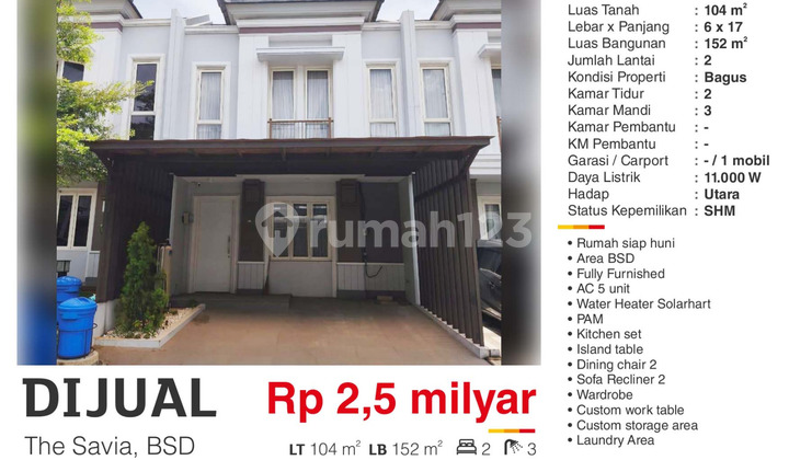 For Sale: Ready-to-Occupy Fully Furnished SHM House in Visana, Savia BSD