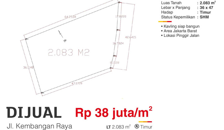 Dijual Tanah SHM Strategis di Kembangan Raya Jakarta Barat