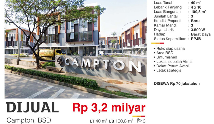 For Sale 3-Story Nice Shop House Near BSD Intermodal Station TangSel For Sale 3-Story Nice Shop House Near BSD Intermodal Station TangSel