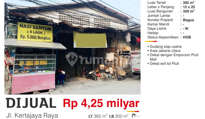 Warehouse for Sale Ready for Business Near Emporium Pluit Mall North Jakarta