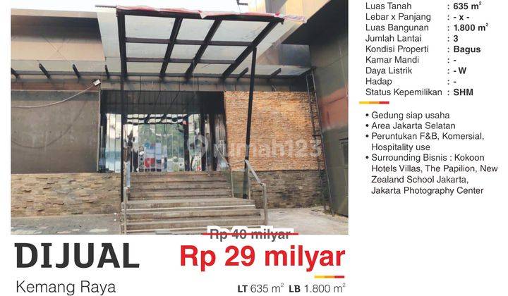 Dijual Ruang Usaha 3 Lantai SHM Murah Banget di Kemang Jaksel 1