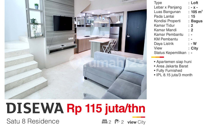 Disewa Apartemen Business Loft Full Furnished di Jakarta Barat 1
