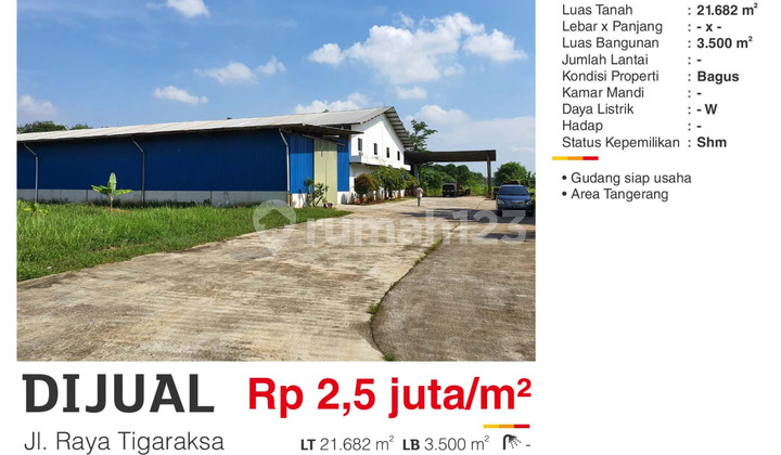 Dijual Gudang Siap Usaha Jl.Raya Tigaraksa Tangerang Dijual Gudang Siap Usaha Jl.Raya Tigaraksa Tangerang