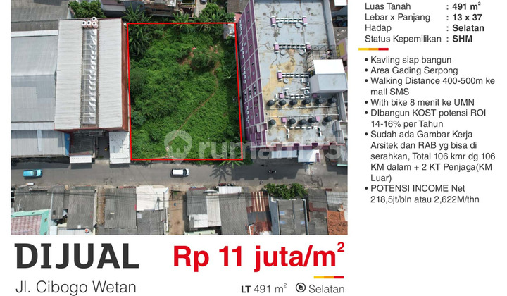 For Sale Freehold Land in Cibogo Wetan, Gading Serpong, Tangerang For Sale Freehold Land in Cibogo Wetan, Gading Serpong, Tangerang