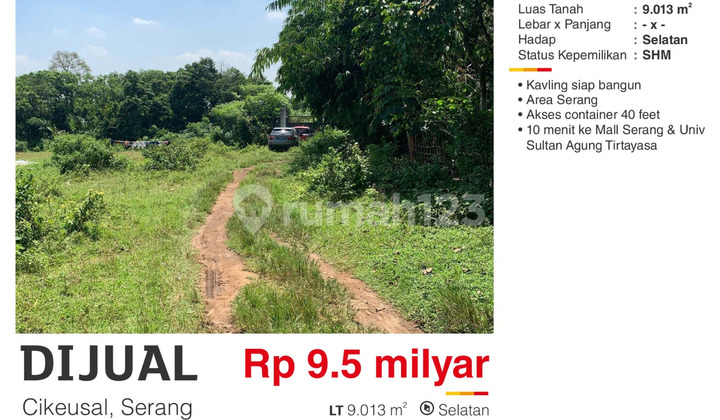 Dijual Tanah SHM Cikeusal Serang dekat Mall of Serang dan Untirta