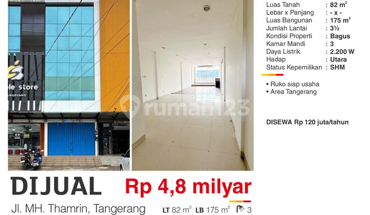Dijual Ruko 3 Lantai SHM Strategis Hadap Tepi Jalan Raya Serpong Dijual Ruko 3 Lantai SHM Strategis Hadap Tepi Jalan Raya Serpong