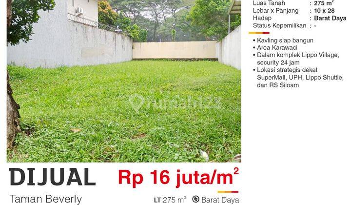 Dijual Kavling Mewah Murah Strategis Dekat Supermall Karawaci  1