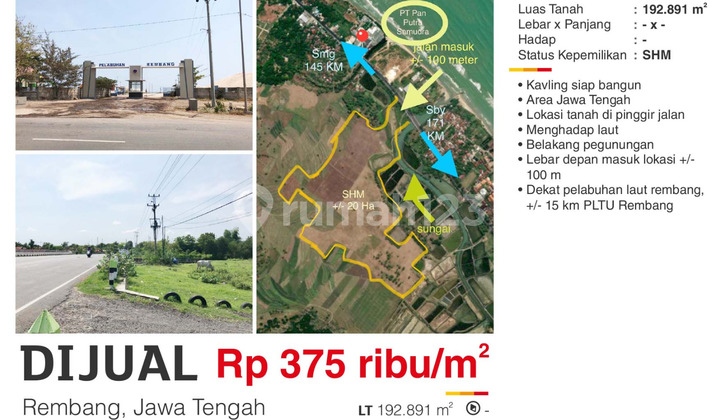 Dijual Kavling Siap Bangun Dekat Pelabuhan di Rembang Jawa Tengah 