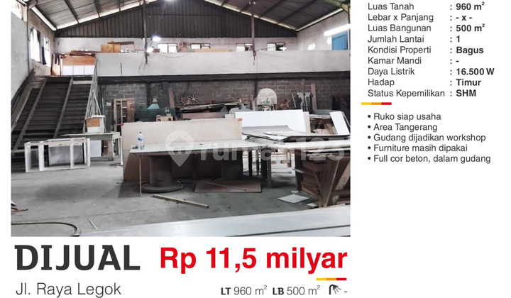 For Sale: Multipurpose Warehouse on Jalan Raya Legok Karawaci