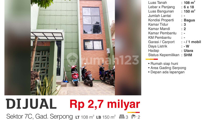 For Sale, Good Ready-to-Occupy House with SHM in Gading Serpong Sector 1