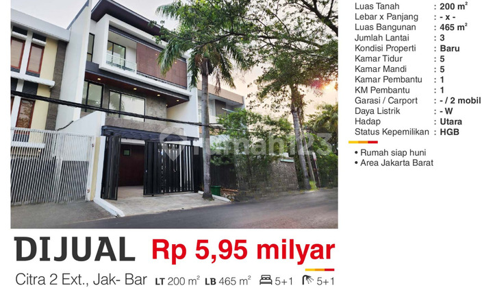 Dijual Rumah Mewah Terenovasi di Citra 2 Extension Jakarta Barat