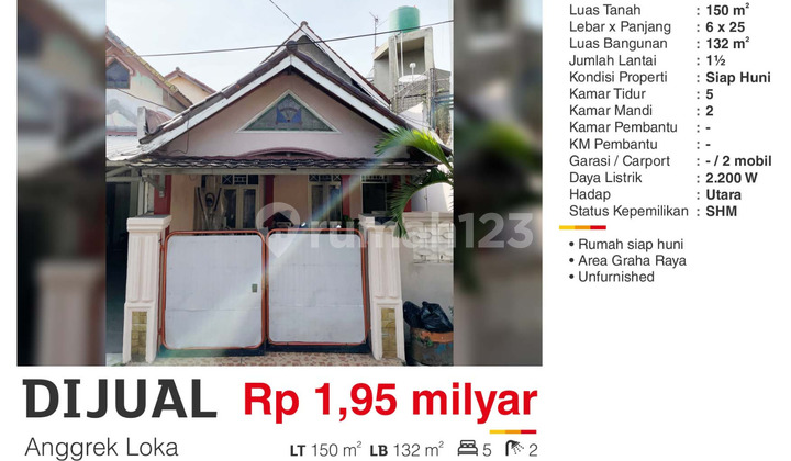 Dijual Rumah Siap Huni SHM di Anggrek Loka Graha Raya Dekat AlSut Dijual Rumah Siap Huni SHM di Anggrek Loka Graha Raya Dekat AlSut