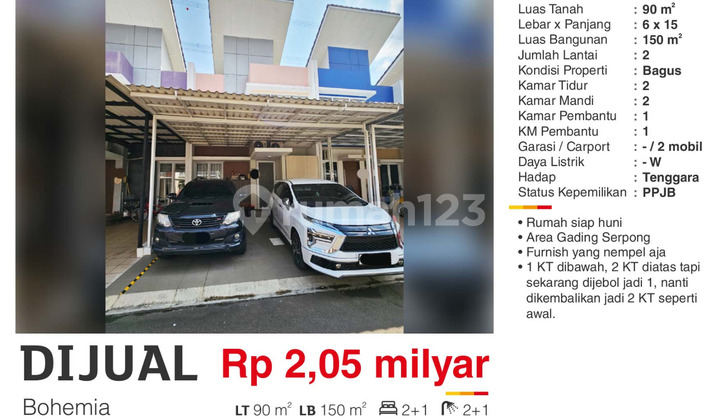 For Sale: Nice Semi-Furnished Modern House in Bohemia Gading Serpong For Sale: Nice Semi-Furnished Modern House in Bohemia Gading Serpong