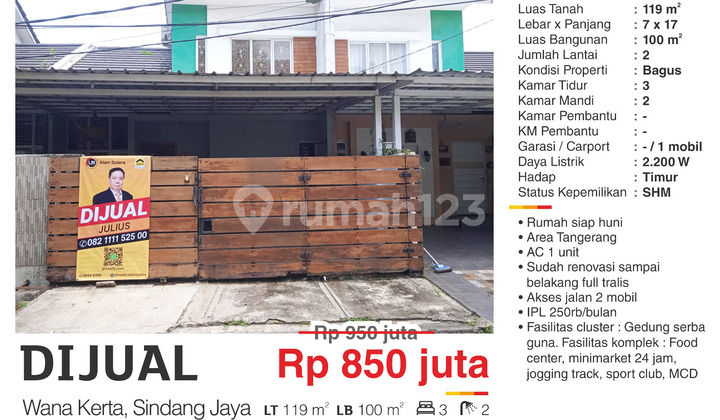 Dijual Rumah Siap Huni Bagus SHM di Cluster Flora Talaga Bestari 