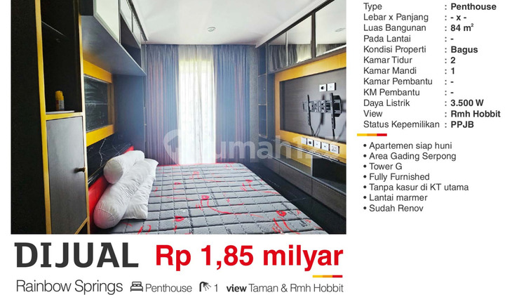For Sale Ready to Live In Furnished Penthouse Apartment in Gading Serpong For Sale Ready to Live In Furnished Penthouse Apartment in Gading Serpong
