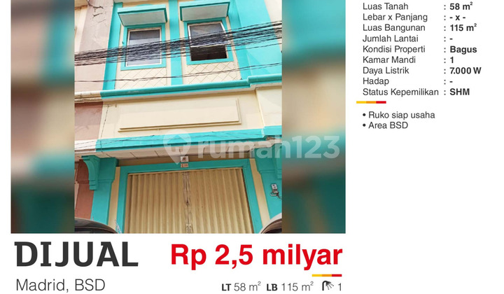 For Sale Shop House Ready for Business SHM Near Santa Ursula School in BSD For Sale Shop House Ready for Business SHM Near Santa Ursula School in BSD